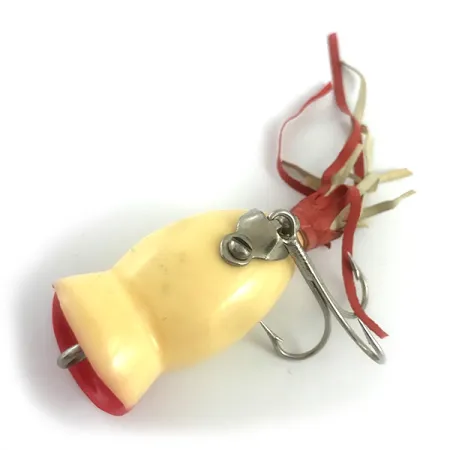 Fred Arbogast Hula Popper Esca Topwater, Rosso / Bianco, 8g, #5878