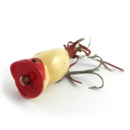 Fred Arbogast Hula Popper Esca Topwater, Rosso / Bianco, 8g, #5878