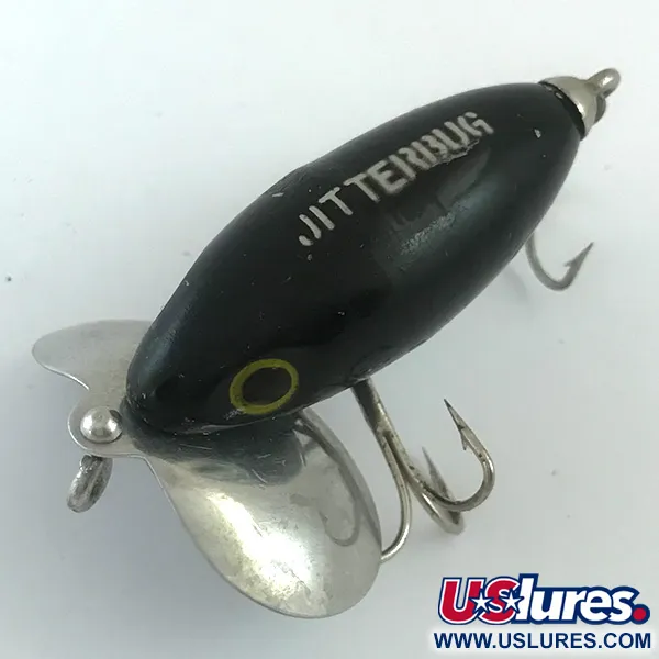 Fred Arbogast Jitterbug Topwater, Nero, 7g, Esca Vintage, #5880