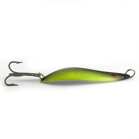 Red Eye Lures The Perfect Minnow UV Ondulante, Verde/Nero, 14g, #5962