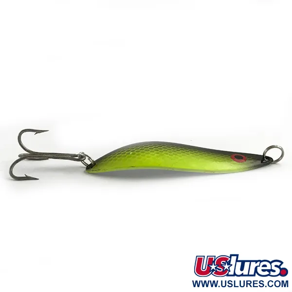 Red Eye Lures The Perfect Minnow UV Ondulante, Verde/Nero, 14g, #5962