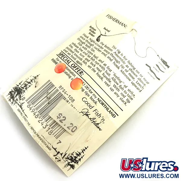 Northland Live Fishing Bait Roach Rig UV Montatura, Arancio, UV, #5967