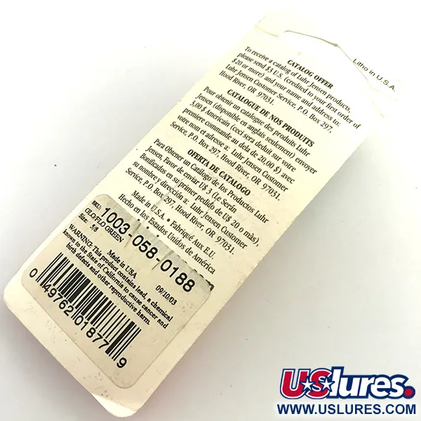 Luhr Jensen Krocodile Die #4 Glow Ondulante, Bianco / Verde, 19g, #5971