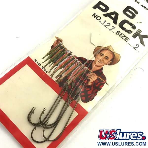 Eagle Claw Snelled Hooks 2 Ami montati, Bronzo, 6 pz, #5973