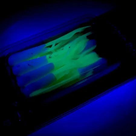 Johnson Crappie Buster Tubes Esche morbide, Bianco/Chartreuse, #5987