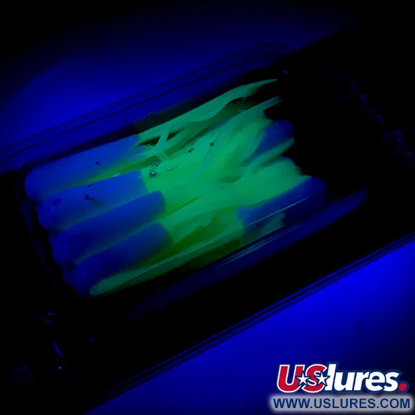 Johnson Crappie Buster Tubes Esche morbide, Bianco/Chartreuse, #5987