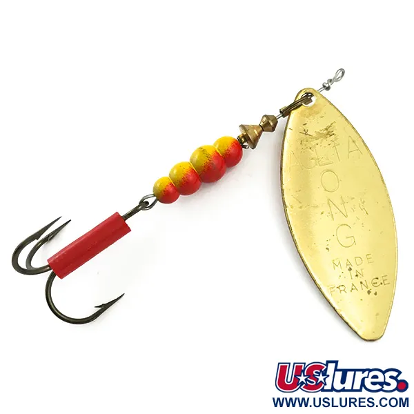 Mepps Aglia Long 2 Cucchiaino, Oro/Arancio, 7.4g, Foglia salice, #6025