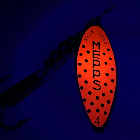 Mepps Aglia Long 2 Cucchiaino, Oro/Arancio, 7.4g, Foglia salice, #6025