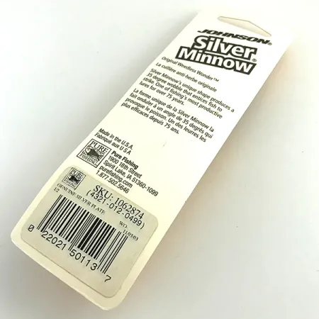 Johnson Silver Minnow Ondulante Antialga, Argento, 14g, Palletta, #7548