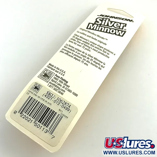 Johnson Silver Minnow Ondulante Antialga, Argento, 14g, Palletta, #7548