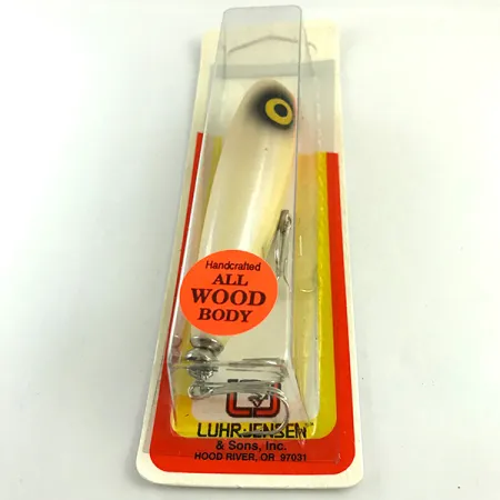 Luhr Jensen P.J.POP Popper legno, White Pearl/Orange, 17g, a mano, #6046