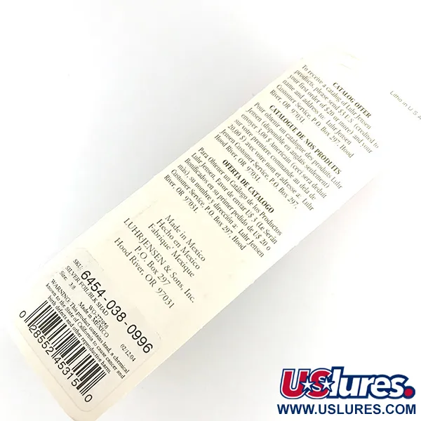 Luhr Jensen P.J.POP Popper legno, Argento / Nero, 17g, a mano, #6151