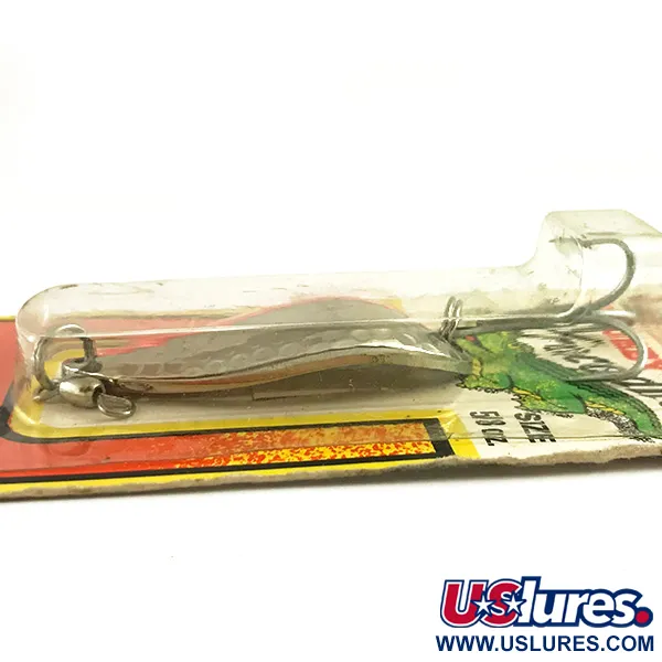 Ondulante Luhr Jensen Krocodile Stubby, Nickel martellato/UV Rosso, 18g, #6222