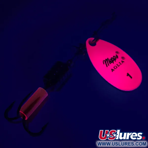 Mepps Aglia 1 Hot Pink Cucchiaino, Fluorescent Pink, 3,5g, UV, #6331