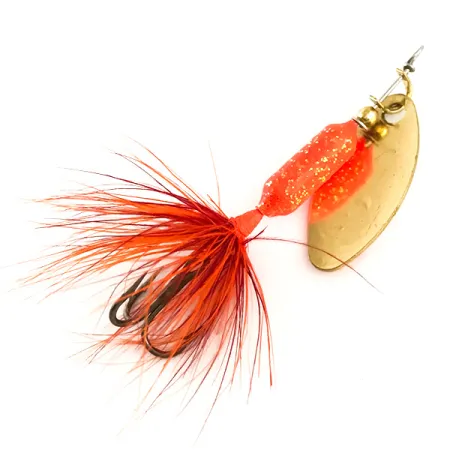 Yakima Bait Worden’s Original Rooster Tail UV Rotante, Gold/Orange UV Glow, 1.77g, UV-attivo, #6407