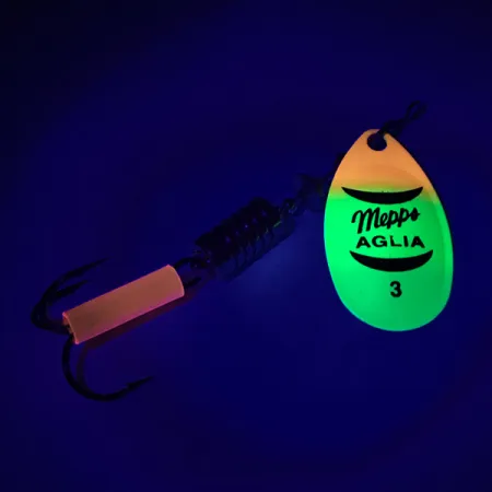 Mepps Aglia 3 Fluo UV Cucchiaino, Fluo Tiger, 7g, UV-reattivo, #6456