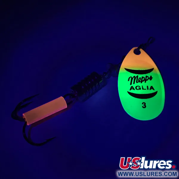 Mepps Aglia 3 Fluo UV Cucchiaino, Fluo Tiger, 7g, UV-reattivo, #6456