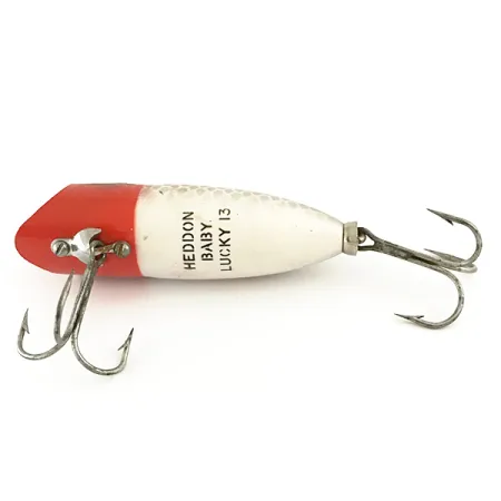 Heddon Baby Lucky 13 Esca Topwater, Rosso/Bianco/Argento, 9g, #6550
