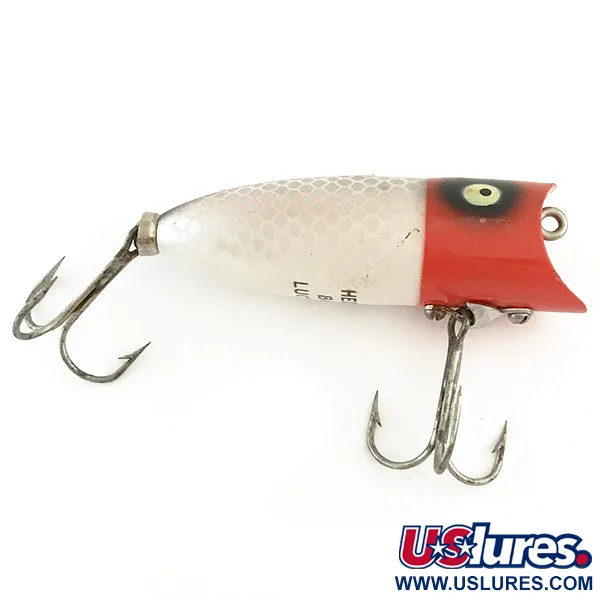 Heddon Baby Lucky 13 Esca Topwater, Rosso/Bianco/Argento, 9g, #6550
