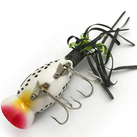 Fred Arbogast Hula Popper, White Tiger / Rosso, 10g, Gonna Hula, #6617