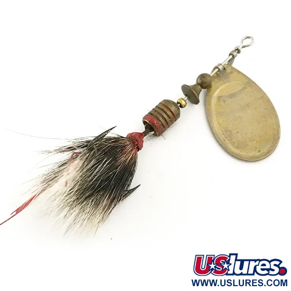 Mepps Aglia 2 dressed 1960s Cucchiaino, Ottone, 4,7g, Piumato, #6640