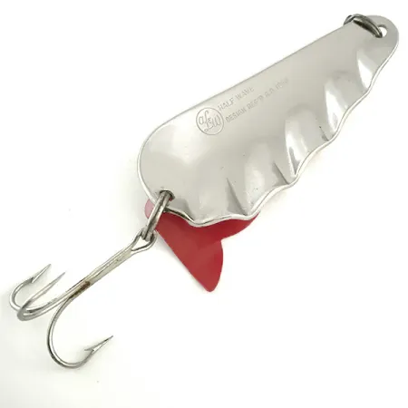 AL&W Half Wave Cucchiaino, Nickel/Rosso/Bianco, 19g, Bordo ondulato, #6652