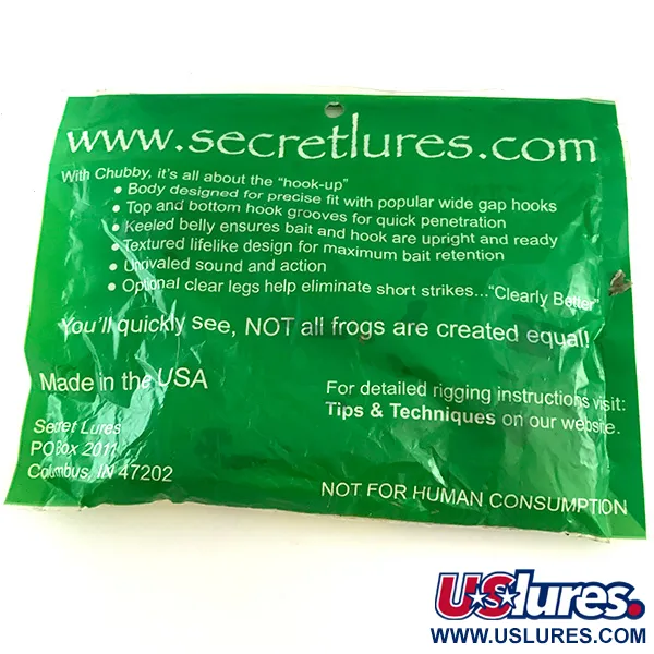 Secret Lures Chubby Frog Rana, Mean Green, Effetto Sonoro, #6670