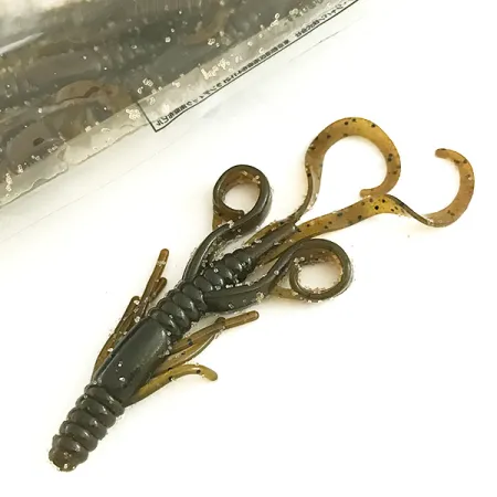 Berkley PowerBait Bungee Hawg esca siliconica, Green Pumpkin, 7cm, #6671