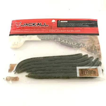 Jackall Flick Shake Worm esca siliconica, Green Pumpkin Pepper, #6679