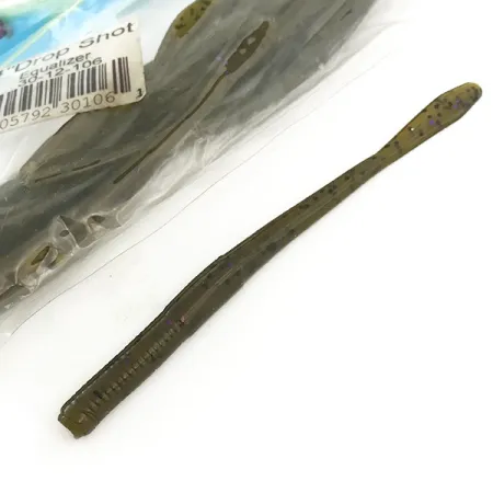 Open Water Drop Shot Esca siliconica, Oliva, 10,2cm, Finesse, #6680