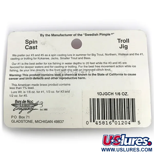 Bay de Noc Do-Jigger 1 Ondulante, Oro/Verde, 5g, placcato, #1DJGCH