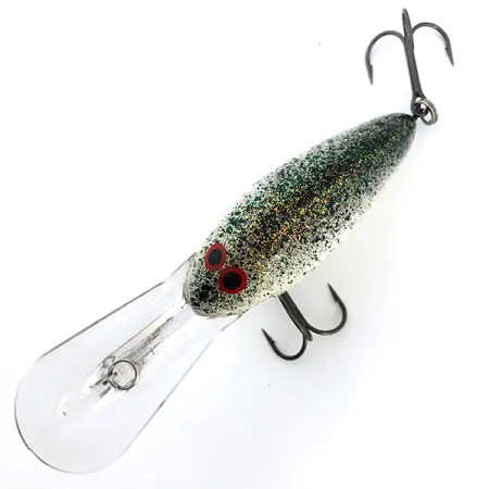 Norman DD22 Crankbait, Bianco/Nero/Glitter Arcobaleno, 28g, #6742