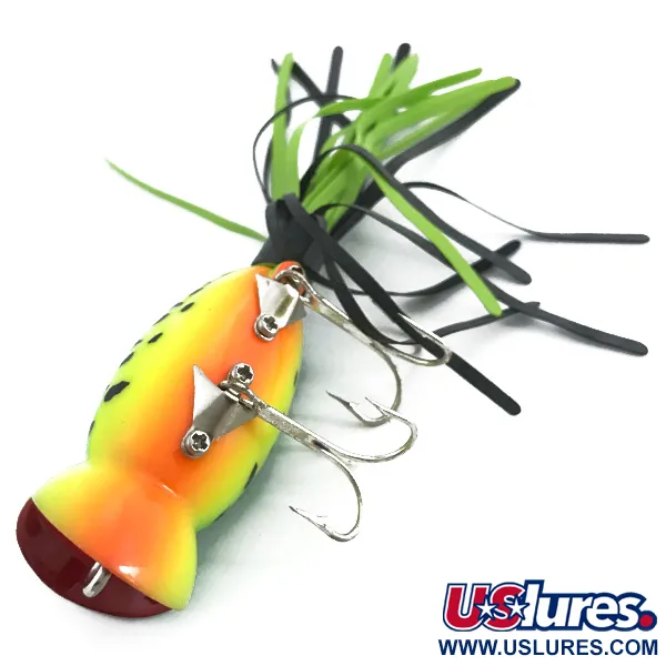 Fred Arbogast Hula Popper Esca Topwater, Fire Tiger, 10g, #6760
