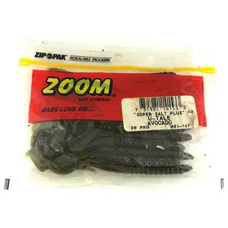 Zoom Super Salt Plus soft bait, Avocado, 12.7cm, corpo nervato, #6832