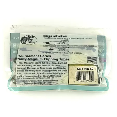 Bass Pro Shops Salty Magnum Tubes esca siliconica, Green Pumpkin, #6833