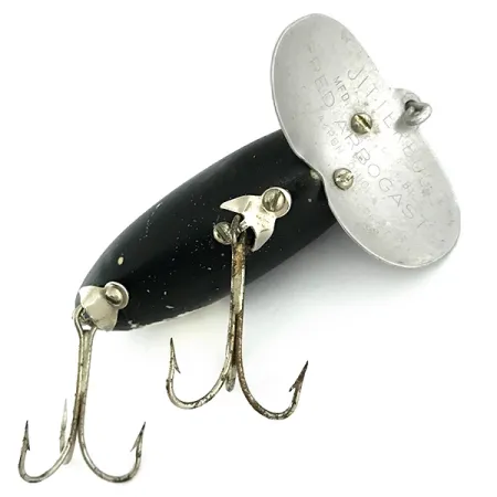 Fred Arbogast Jitterbug Esca Topwater, Nero, 14g, Paletta Metallo, #6857