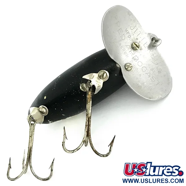 Fred Arbogast Jitterbug Esca Topwater, Nero, 14g, Paletta Metallo, #6857