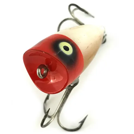 Heddon Chugger JR Esca Topwater, Rosso/Bianco, 10g, Bocca Concava, #6882
