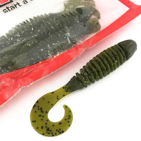 YUM soft bait 8pcs esca siliconica, Green Pumpkin, 10cm, LPT, #6893