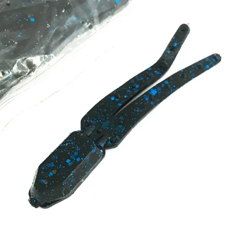 Zoom Skinny Chunk, Black / Blue Glitter, 18 pz, Esca Soft Bait #6895