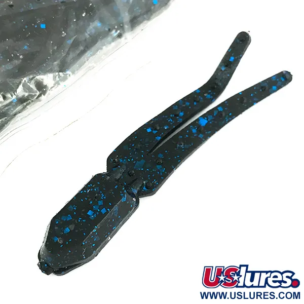 Zoom Skinny Chunk, Black / Blue Glitter, 18 pz, Esca Soft Bait #6895