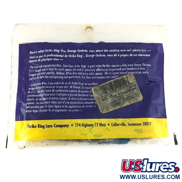 Strike King Bitsy Tube Esche siliconiche, Blue Flake, 7cm, Finesse, #6953