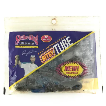 Strike King Bitsy Tube Esche siliconiche, Blue Flake, 7cm, Finesse, #6953