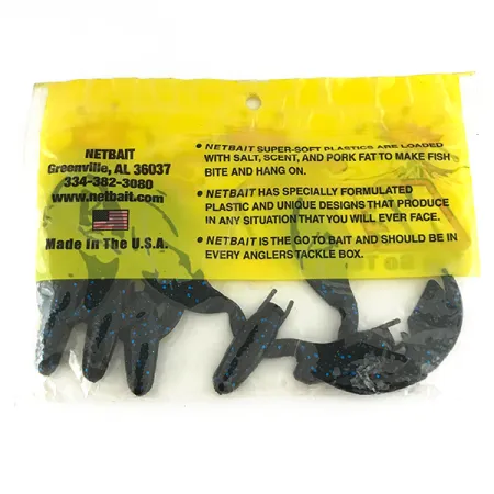 NetBait Chunk Sr Esca Soft, Black Blue, 7,5cm, Jig Trailer, #6956