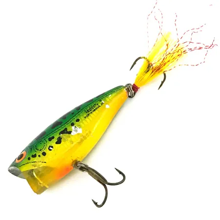 Heddon Pop'n Image Jr. Popper, Bullfrog, 9g, Amo piumato, #6962