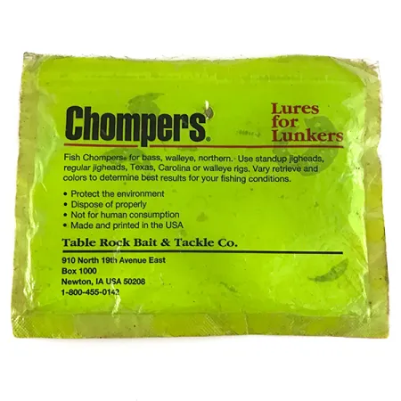 Chompers Single Tail Grub 8pcs Falcetto, Chartreuse Pepper, #7088