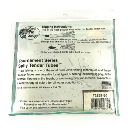 Bass Pro Shops Salty Tender Tubes esca, Green Pumpkin, 9cm, #7089