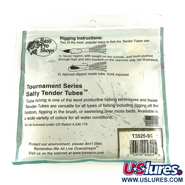 Bass Pro Shops Salty Tender Tubes esca, Green Pumpkin, 9cm, #7089