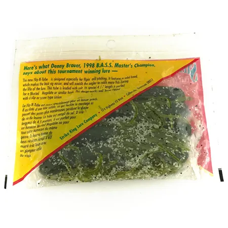 Strike King Flipt-N-Tube Esca Siliconica, Green Pumpkin, 13cm, 7pz, #7090