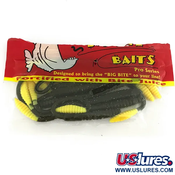Big Bite Baits Jeff Kriet Squirrel Tail Worm, Green Pumpkin, 15cm, #7093